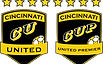 Cincinnati United and United Premier logos.