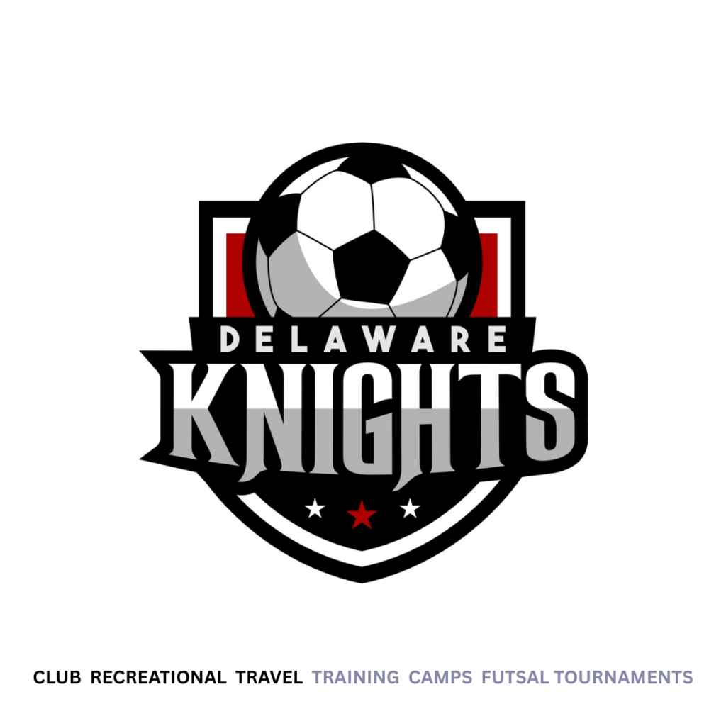 Delaware Knights Logo with Soccer Ball