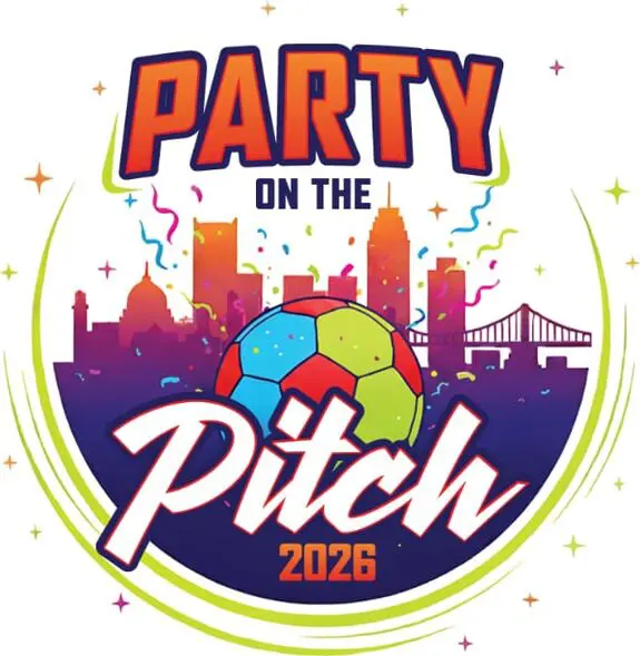 Party on the Pitch 2026 logo.