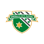 Emerald City Futsal logo on black background.