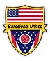 Shield with American flag and Barcelona United text.