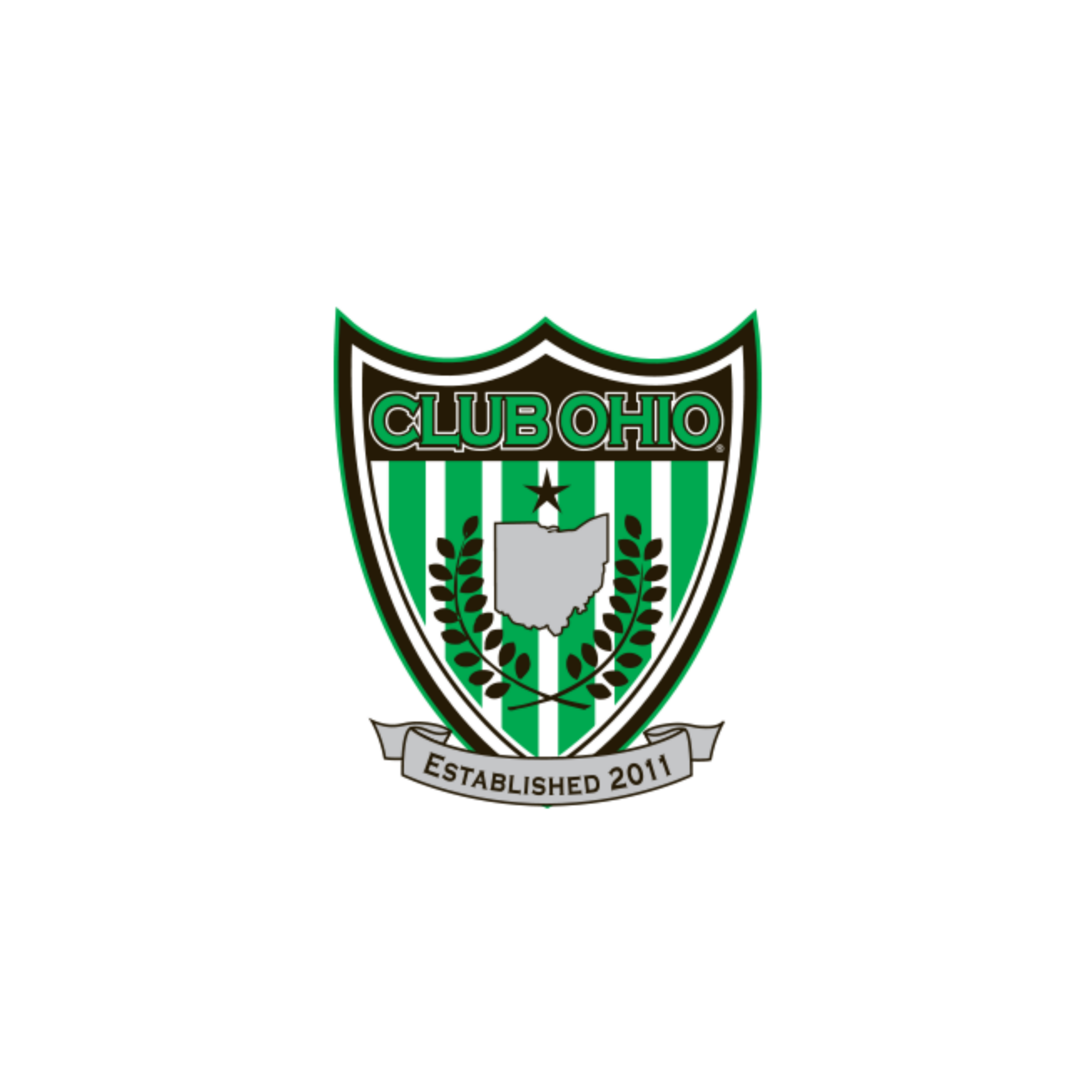 Club Ohio soccer team logo with green and black stripes.