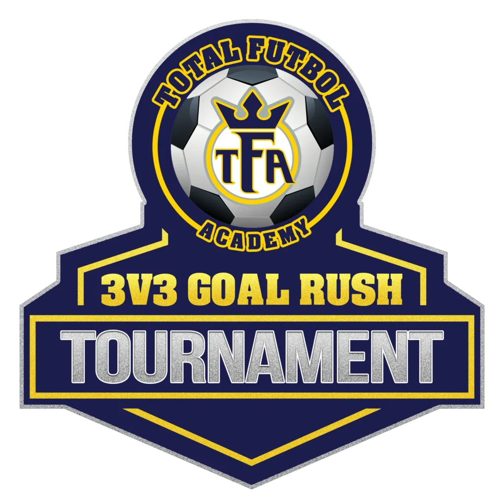 Tournament logo with soccer ball design.