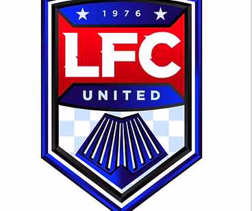 LFC United logo with blue and red.