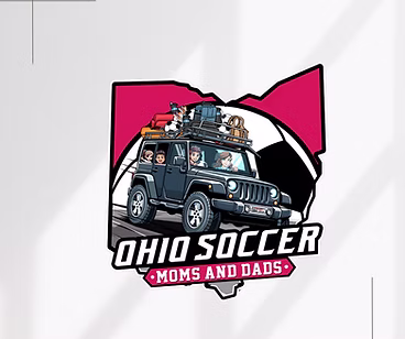 Ohio Soccer Moms and Dads logo illustration.