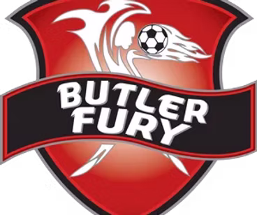 Red and black Butler Fury logo.