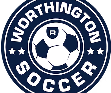 Worthington Soccer logo with stars and ball.