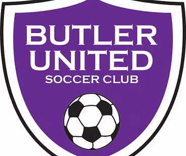 Purple Butler United Soccer Club logo.