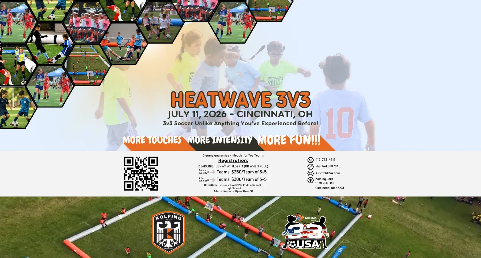 Heatwave 3v3 soccer event, Cincinnati 2026.