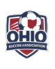Ohio Soccer Association logo with soccer ball and flag elements.